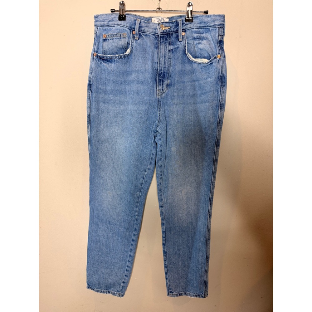 Free People‎ We The Free Light Wash High Rise Straight Leg Jeans Size 30 Cotton